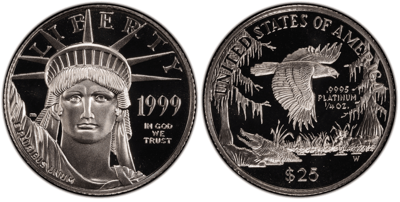 1999 (W) Proof American Eagle Twenty Five Dollar Platinum