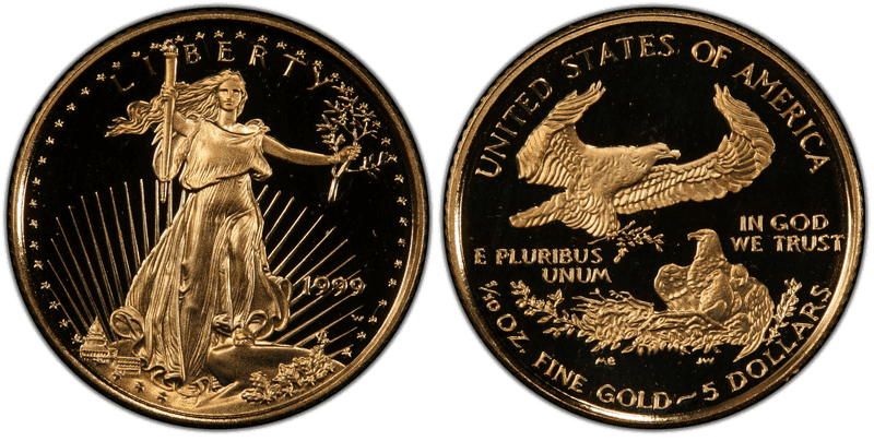 1999 (W) Proof American Eagle Five Dollar Gold