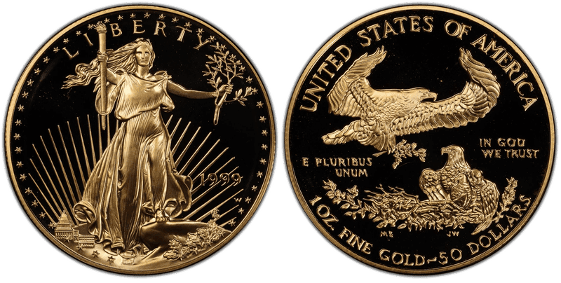 1999 (W) Proof American Eagle Fifty Dollar Gold