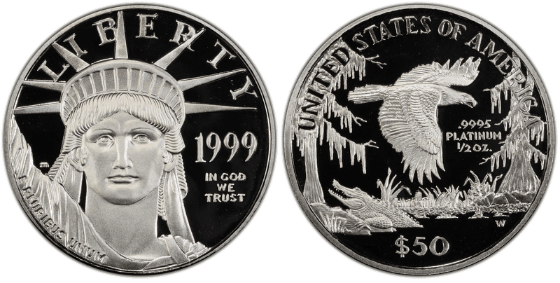 1999 (W) Proof American Eagle Fifty Dollar Platinum