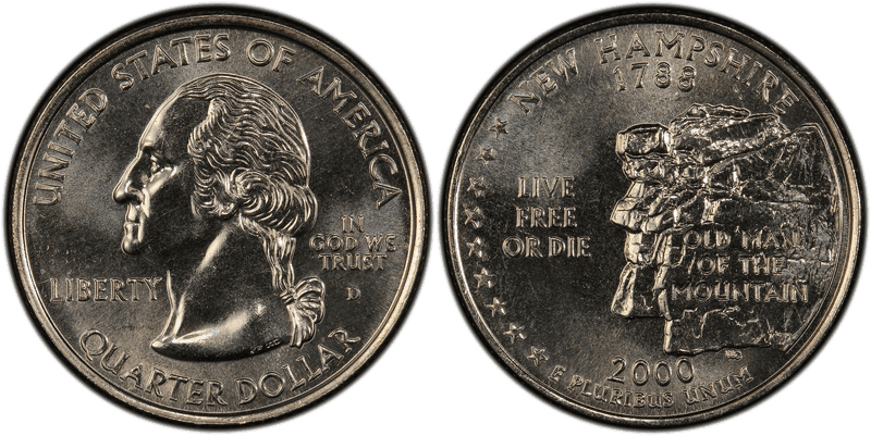 2000 (D) New Hampshire State Quarter