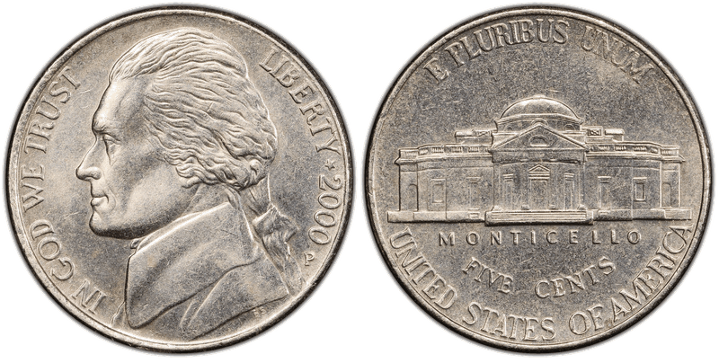 2000 (P) Jefferson Nickel
