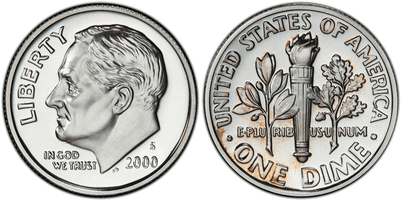 2000 (S) Proof Silver Roosevelt Dime