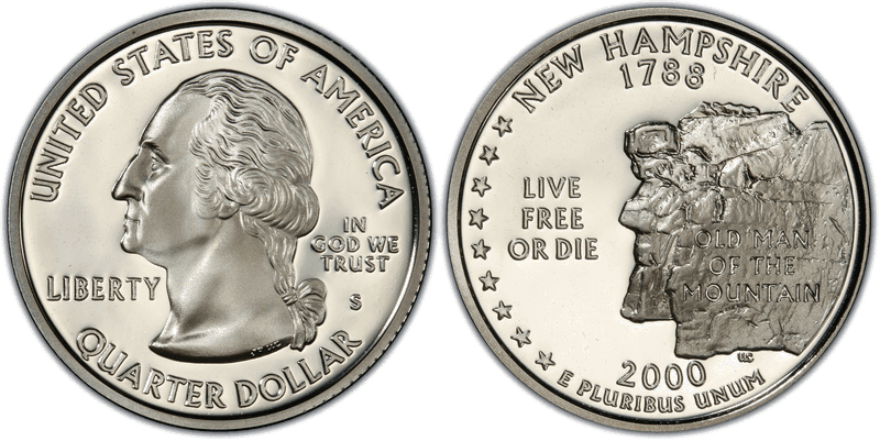 2000 (S) Proof New Hampshire Silver State Quarter