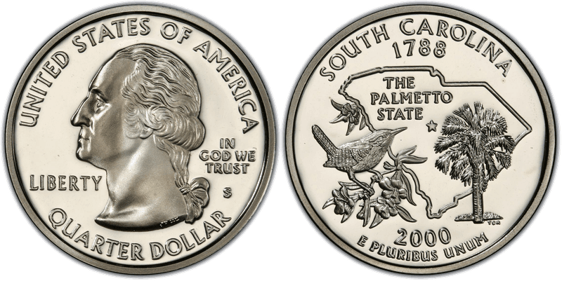 2000 (S) Proof South Carolina Silver State Quarter