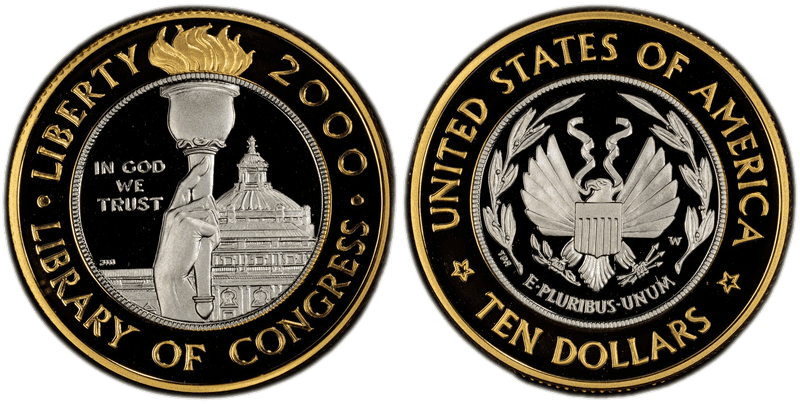 2000 (W) Proof Library of Congress Bicentennial Commemorative Ten Dollar Gold