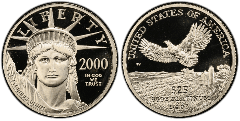 2000 (W) Proof American Eagle Twenty Five Dollar Platinum