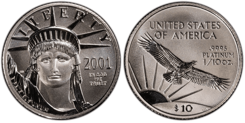 2001 American Eagle Ten Dollar Platinum