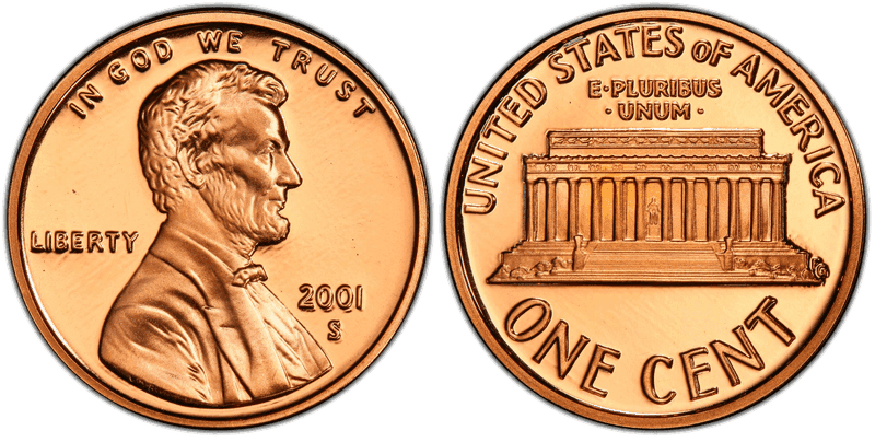 2001 (S) Proof Lincoln Memorial Cent
