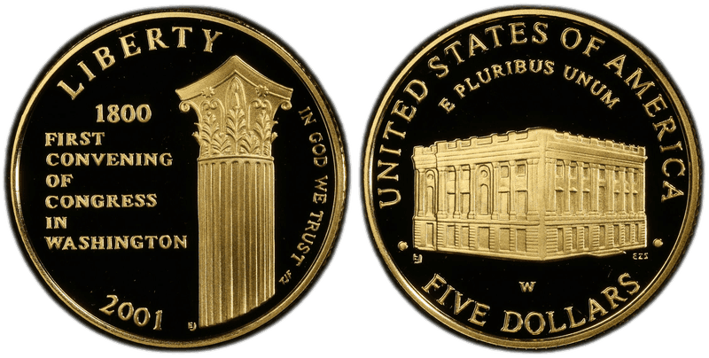 2001 (W) Proof United States Capitol Visitor Center Commemorative Five Dollar Gold