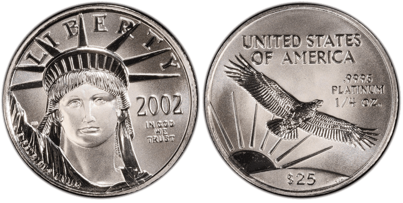 2002 American Eagle Twenty Five Dollar Platinum