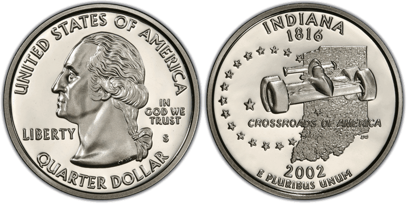 2002 (S) Proof Indiana State Quarter