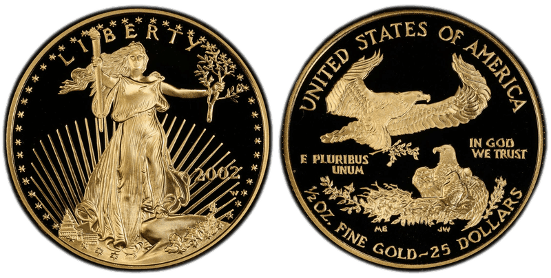 2002 (W) Proof American Eagle Twenty Five Dollar Gold