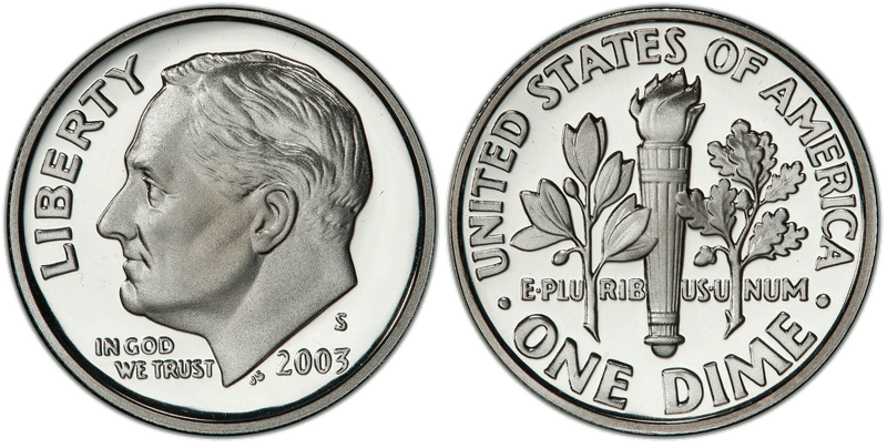 2003 (S) Proof Silver Roosevelt Dime