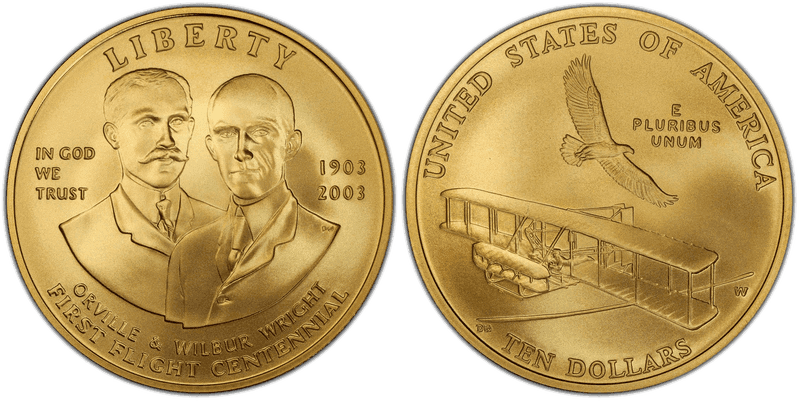 2003 First Flight Centennial Commemorative Ten Dollar Gold