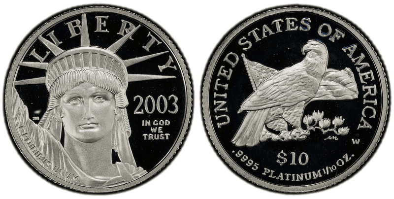 2003 (W) Proof American Eagle Ten Dollar Platinum