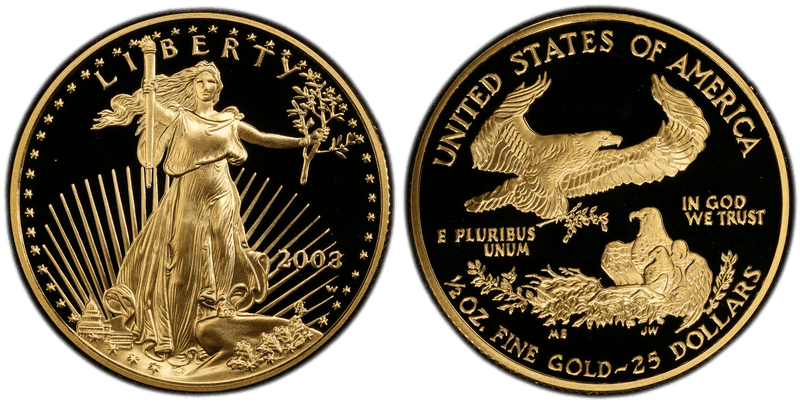 2003 (W) Proof American Eagle Twenty Five Dollar Gold