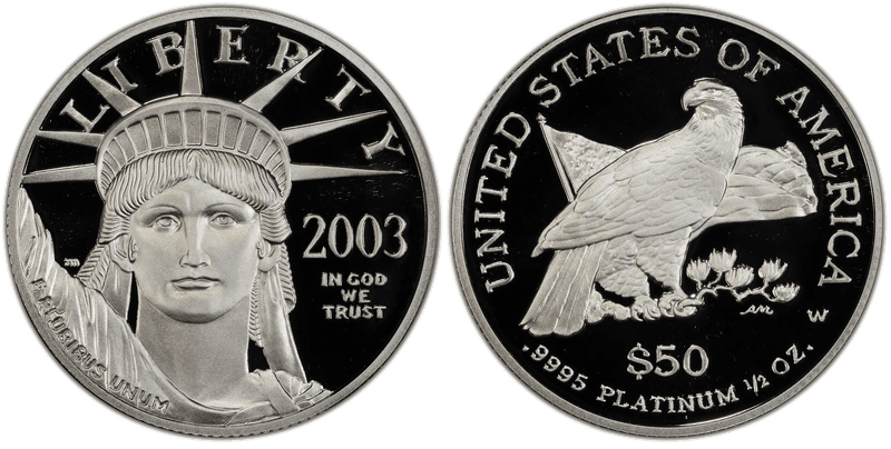 2003 (W) Proof American Eagle Fifty Dollar Platinum