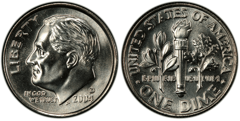 2004 Roosevelt Dime