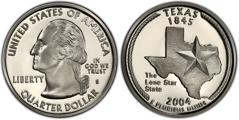 2004 (S) Proof Texas State Quarter