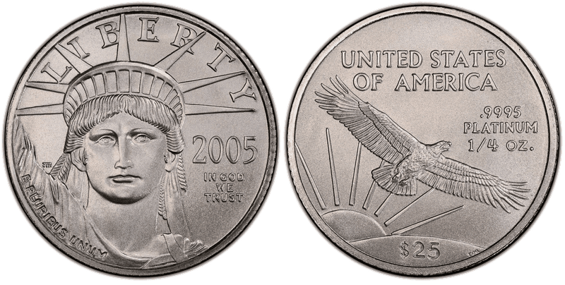 2005 American Eagle Twenty Five Dollar Platinum
