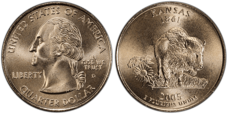 2005 (D) Kansas Satin Finish State Quarter