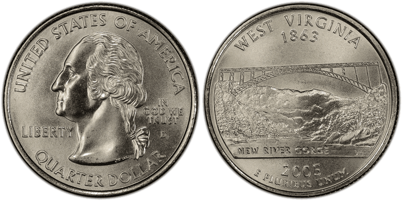 2005 (D) West Virginia Satin Finish State Quarter
