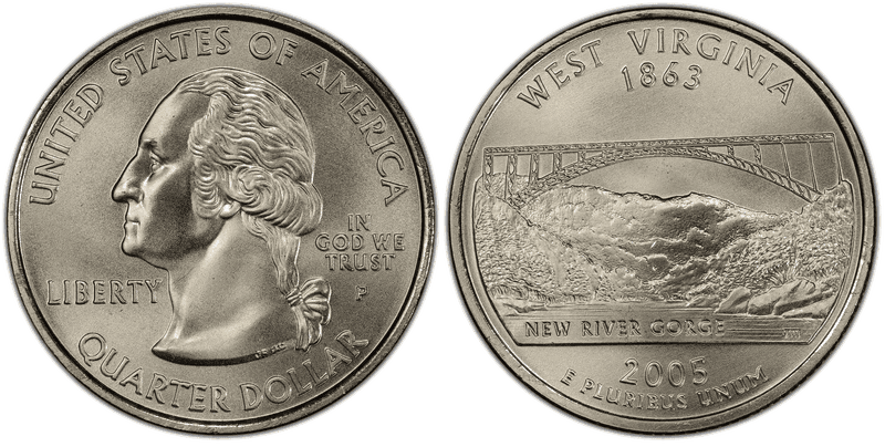 2005 (P) West Virginia Satin Finish State Quarter