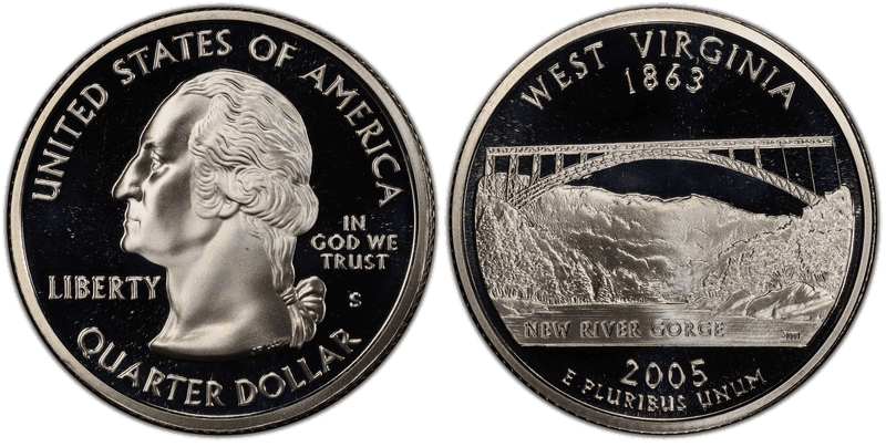 2005 (S) Proof West Virginia Silver State Quarter