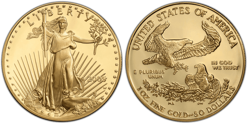 2005 (W) Proof American Eagle Fifty Dollar Gold
