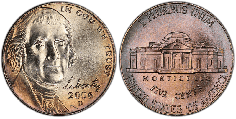 Jefferson Nickels Return to Monticello 2006 to Date