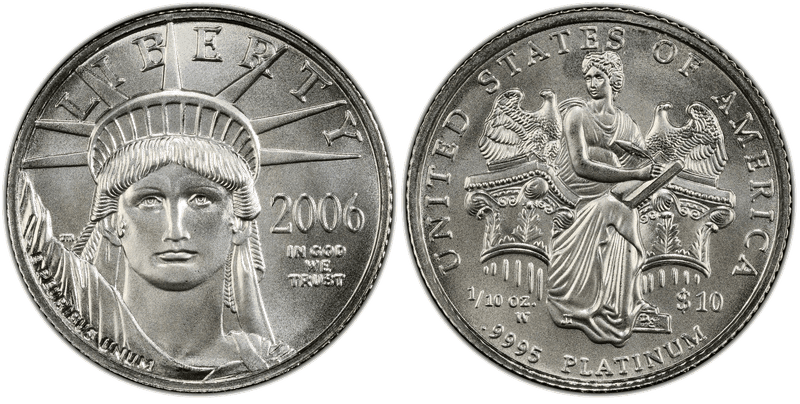 2006 (W) Burnished American Eagle Ten Dollar Platinum