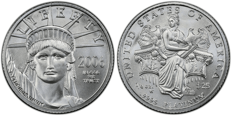 2006 (W) Burnished American Eagle Twenty Five Dollar Platinum