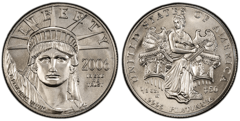 2006 (W) Burnished American Eagle Fifty Dollar Platinum