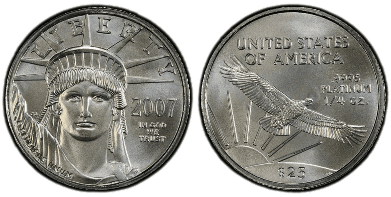 2007 American Eagle Twenty Five Dollar Platinum