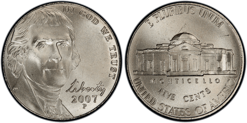 2007 (P) Satin Finish Jefferson Nickel