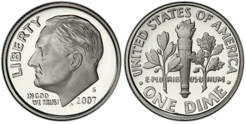 2007 (S) Proof Silver Roosevelt Dime