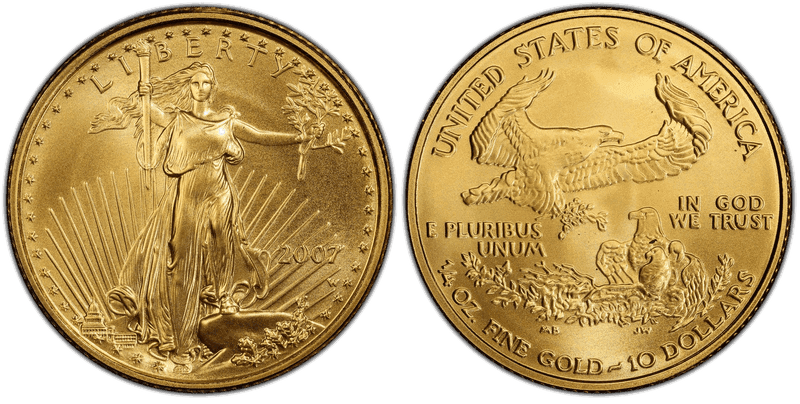 2007 (W) Burnished American Eagle Ten Dollar Gold