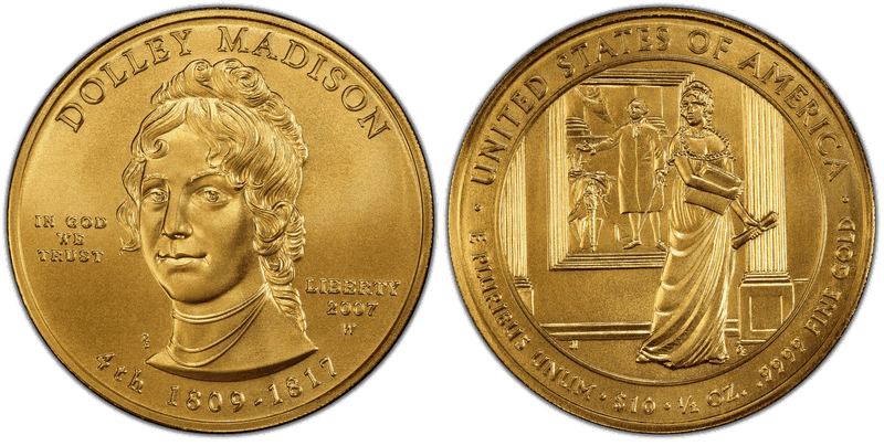 2007 (W) Dolley Madison First Spouse Ten Dollar Gold