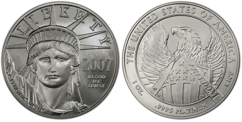 2007 (W) Burnished American Eagle One Hundred Dollar Platinum