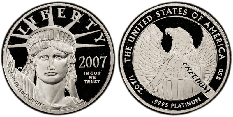 2007 (W) Proof American Eagle Fifty Dollar Platinum