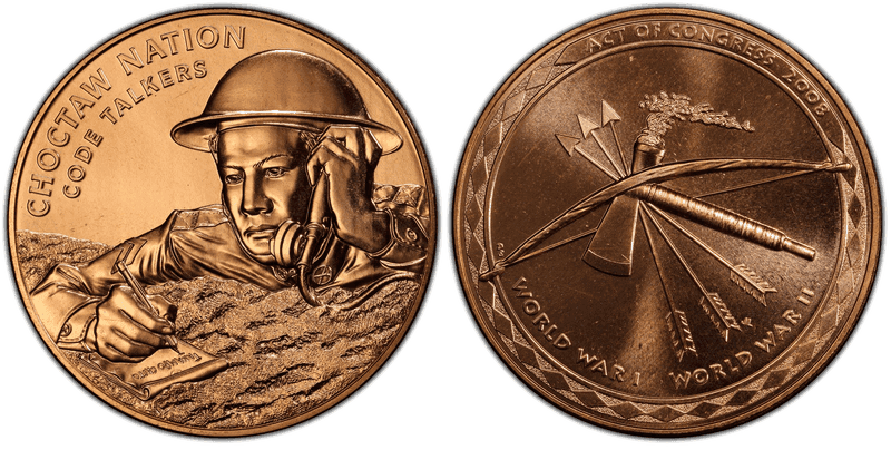 2008 Medal Choctaw Nation Code Talkers Bronze 38mm