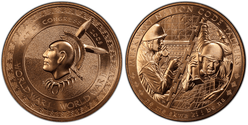 2008 Medal Meskwaki Nation Code Talkers Bronze 38mm