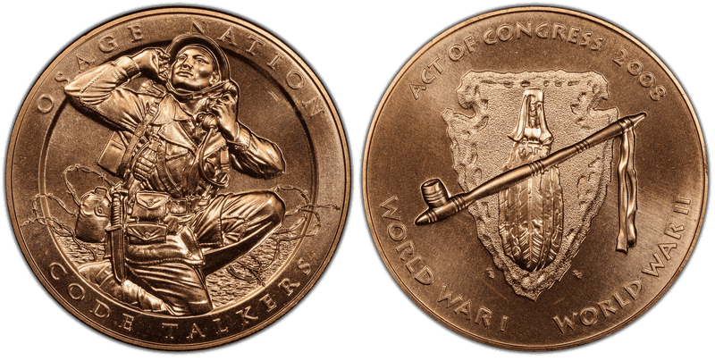 2008 Medal Osage Nation Code Talkers Bronze 38mm