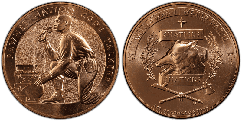 2008 Medal Pawnee Nation Code Talkers Bronze 38mm