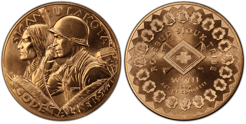 2008 Medal Rosebud Sioux Tribe Code Talkers Bronze 38mm