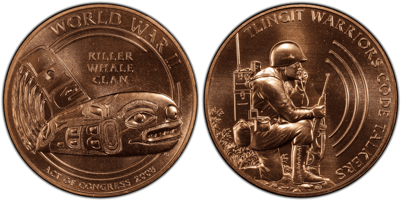 2008 Medal Tlingit Tribe Code Talkers Bronze 38mm