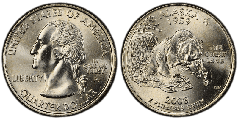 2008 (P) Alaska State Quarter