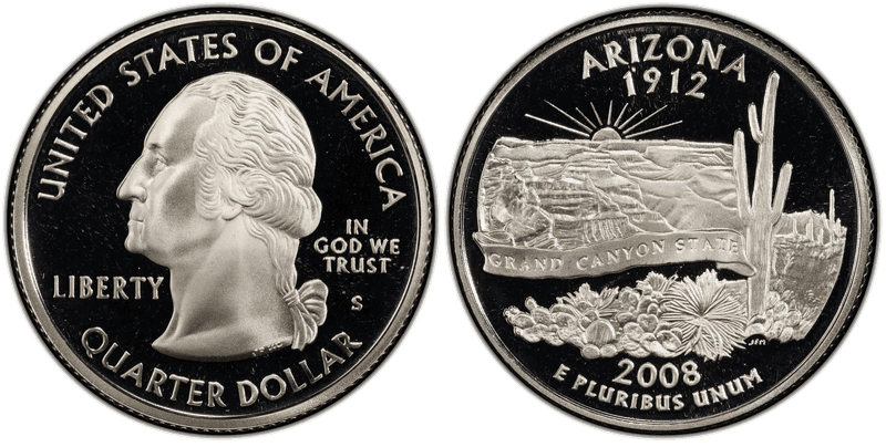 2008 (S) Proof Arizona Silver State Quarter
