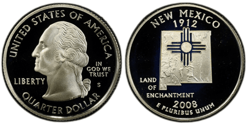 2008 (S) Proof New Mexico Silver State Quarter